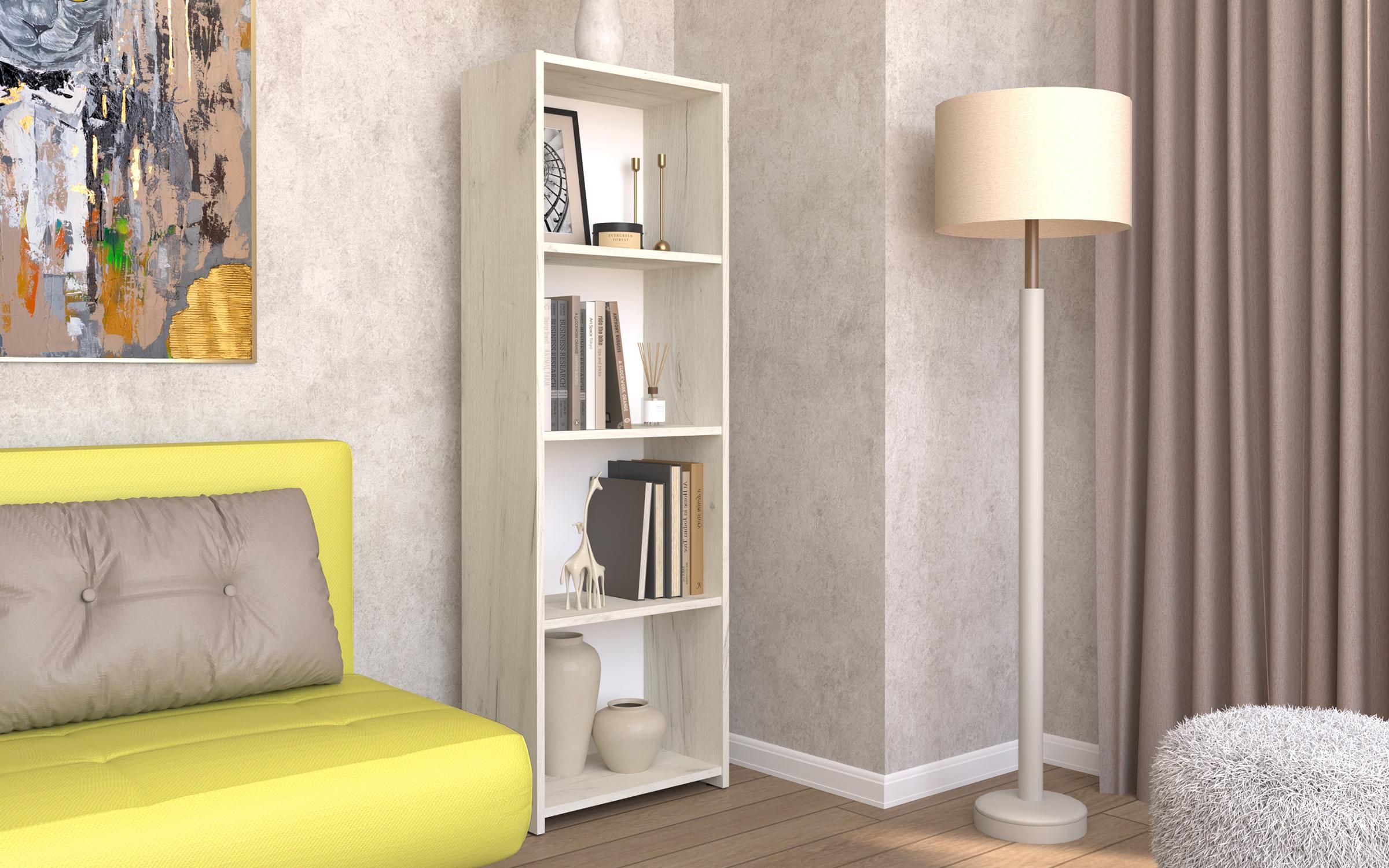 Etajera Lorenta, stejar craft alb  1